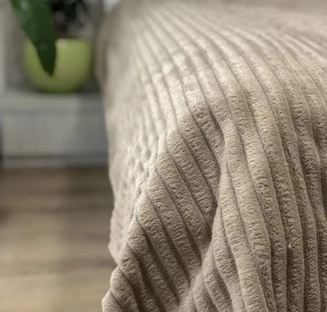 Покривало велюрове полоса (сіро-коричневе) 200х220 см – фото, отзывы ...