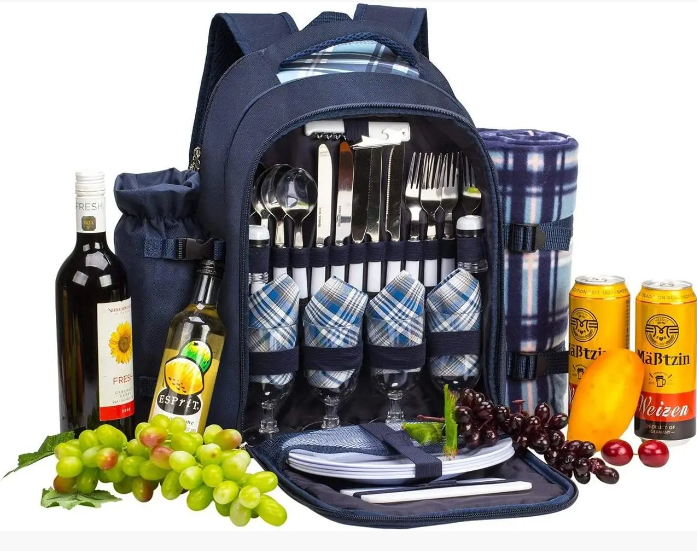 Рюкзак для пикника с набором посуды и одеялом Eono Cool Bag (TWPB-3065B69R) - Фото 4 Рюкзак для пикника с набором посуды и одеялом Eono Cool Bag (TWPB-3065B69R) - изображение 4