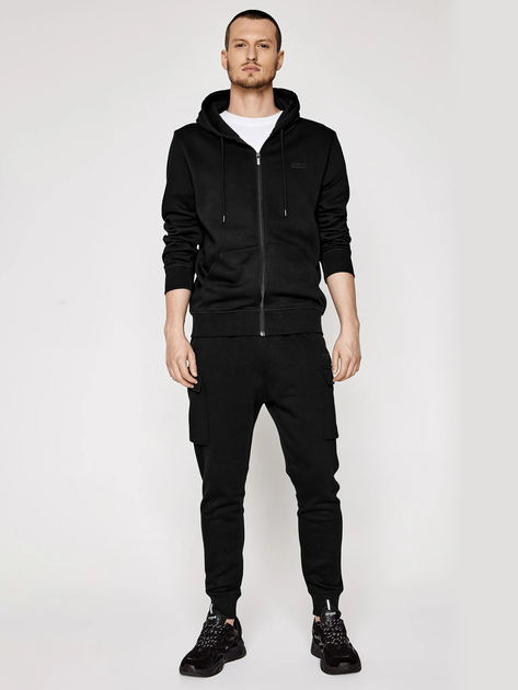 Bluza męska rozpinana streetwear z kapturem Sprandi SS21-BLM004 L Czarna (5903698655635) - obraz 3