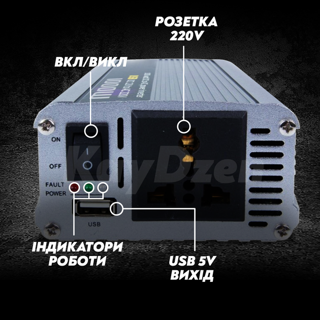 Преобразователь напряжения Power Inverter 1000 Ватт инвертор 1000W с модифицированным синусом - изображение 3