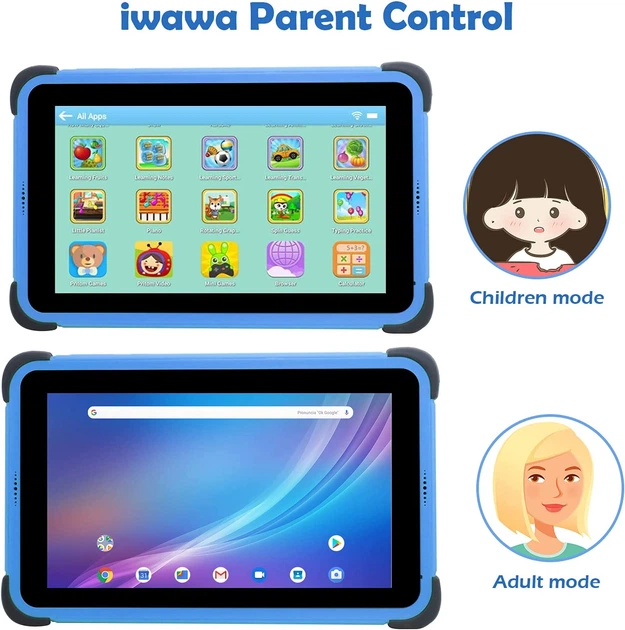 Детский планшет с родительским контролем Cwowdefu 8"IPS 1280x800 IPS Android 11 4500mAh 2/32Gb Blue - изображение 2