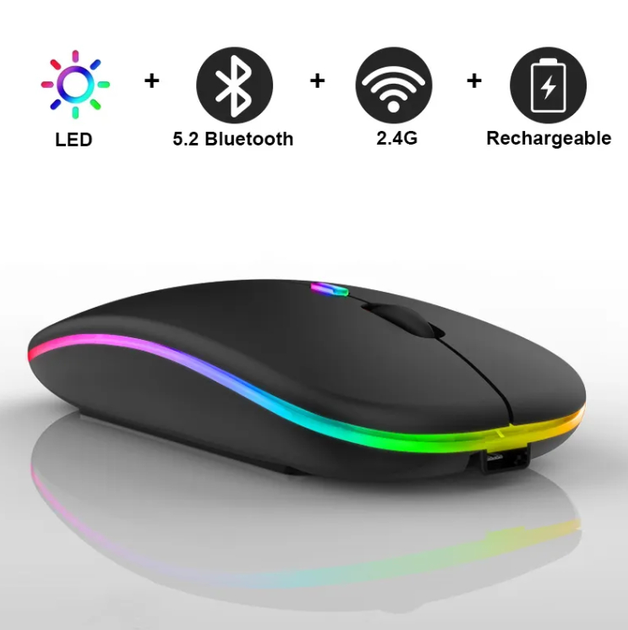 Беспроводная бесшумная игровая мышь iMice PM1 2.4G + Bluetooth с ...