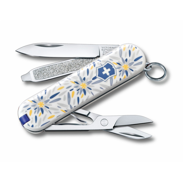 Нож складной с чехлом 58 мм, 7 функций Victorinox CLASSIC LE "Alpine Edelweiss" - изображение 1