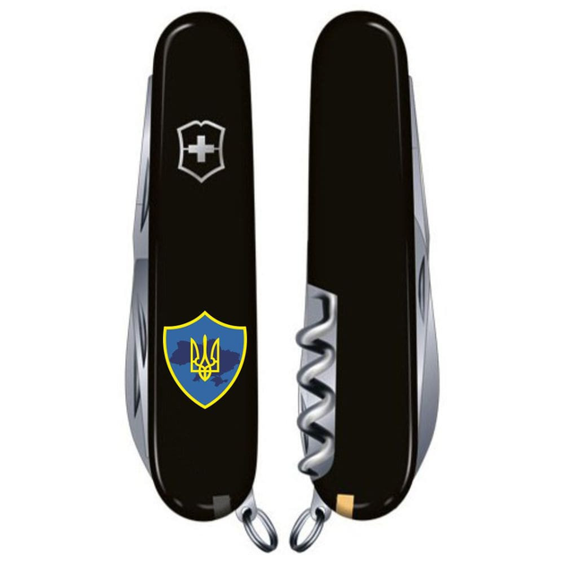 Нож складной 91 мм, 14 функций Victorinox CLIMBER UKRAINE Черный/Трезубец на щите - изображение 2