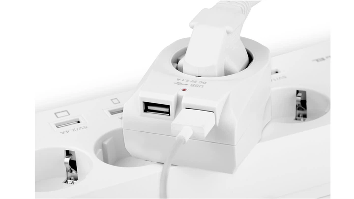 Зарядний USB-пристрій з розеткою REAL-EL CS-25 білий - зображення 7