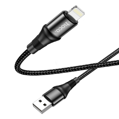 Кабель HOCO Lightning Excellent fast charging data cable X50 для телефонів і планшетів 1m 2.4A Black - зображення 2