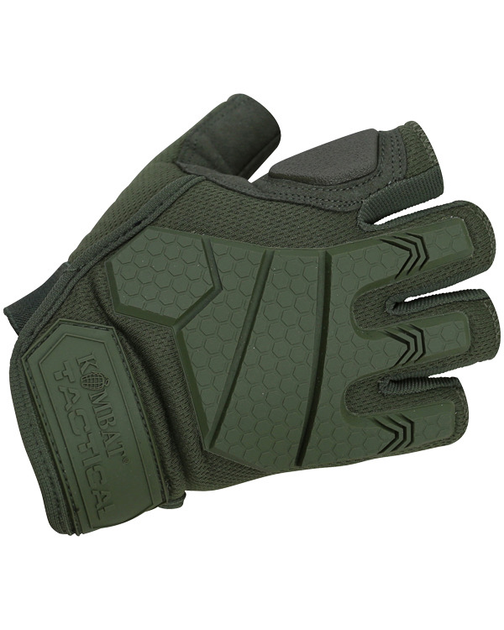 Тактические перчатки KOMBAT UK защитные перчатки без пальцев L оливковый (SK-kb-aftg-olgr-l) - изображение 1