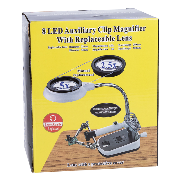 Держатель "третья рука" Magnifier MG16075C-8L LED 73 мм 2.5x - изображение 2