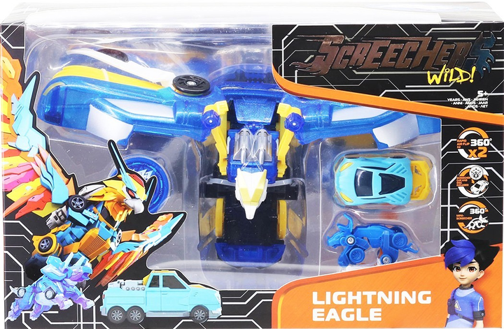 Машинка-трансформер Скричер Screechers Wild LIGHTNING EAGLE S4 L3S ...