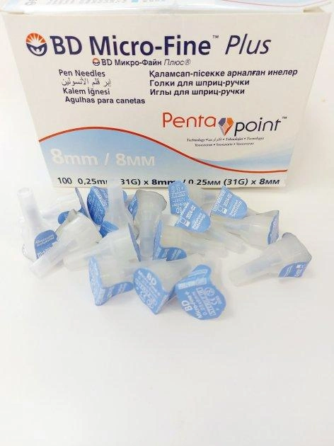 Голки 8 мм для шприц-ручок інсулінових - BD Micro-Fine Plus 31G, 1 шт - зображення 2