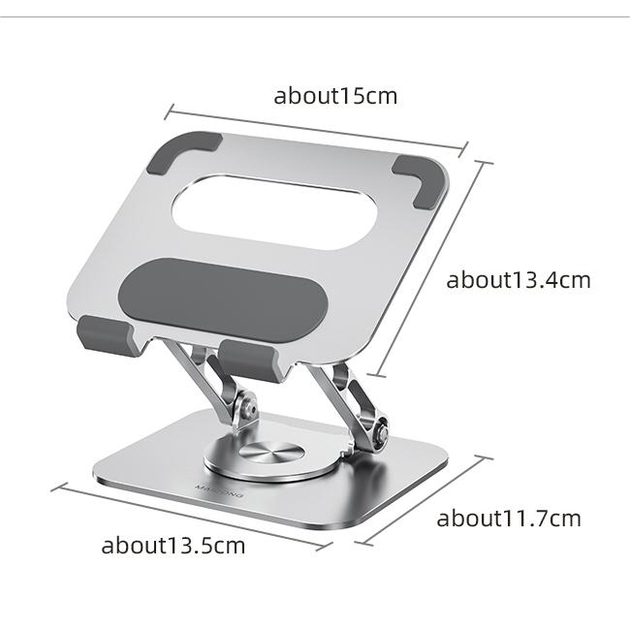 Подставка для ноутбука, планшета VHG TS510 складная поворотная 360°C Rotatable Laptop Stand Silver - зображення 5