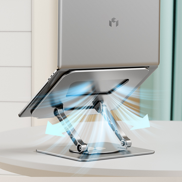 Подставка для ноутбука VHG LS652 складная поворотная 360°C Rotatable Laptop Stand Silver - Фото 4 Подставка для ноутбука VHG LS652 складная поворотная 360°C Rotatable Laptop Stand Silver - изображение 4