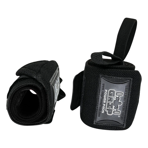Кистевые бинты Grip Power Pads Wrist Wraps Jet Black (45 см, две петли