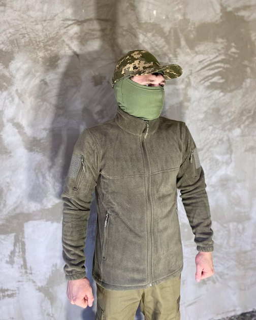 Армейская Кофта флисовая VOGEL карманы на рукавах Цвет оливковый XL - изображение 1