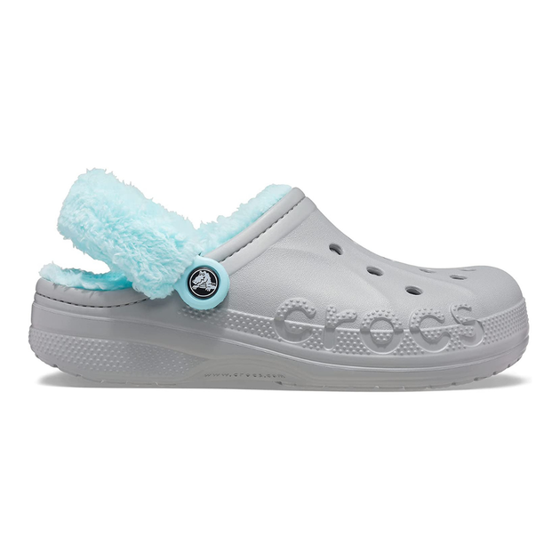 Зимові утеплені крокси Crocs Baya Lined Fuzz-Strap Clogs 40-41 р 25.8-26.7 см Сірі з бірюзовим 206633-0IG M8/W10 Grey/Ice blue - зображення 2