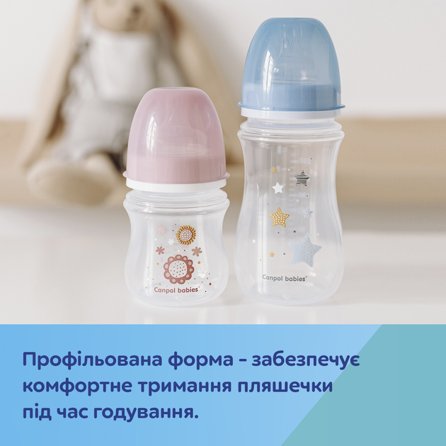 Пляшка антиколькова Canpol Babies EasyStart Newborn baby з широким отвором 240 мл (35/217_pin) (5901691813168) - зображення 5