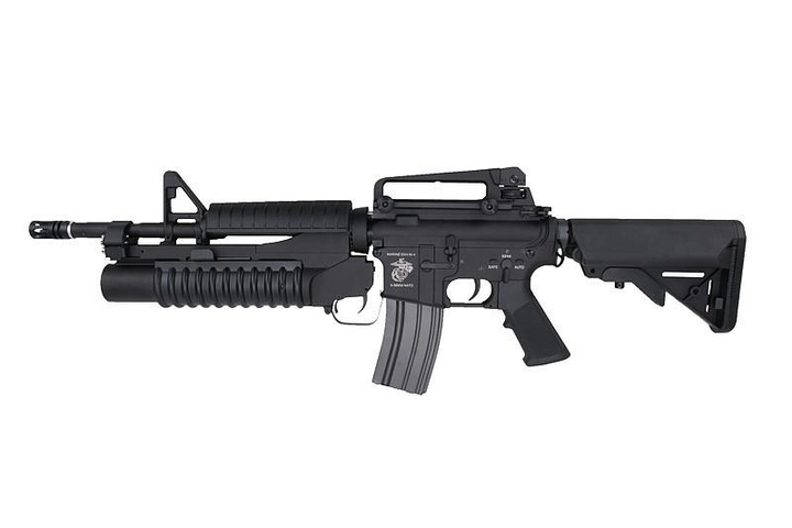 Штурмова страйкбольна гвинтівка з підствольним гранатометом Specna Arms M4 SA-G01 Black - зображення 1