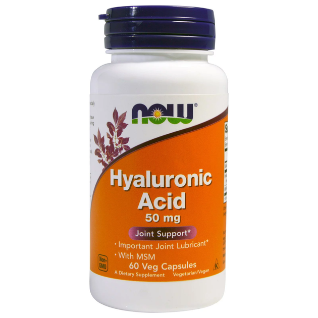 Гиалуроновая кислота NOW Foods (Hyaluronic Acid) 50 мг 60 капсул ...