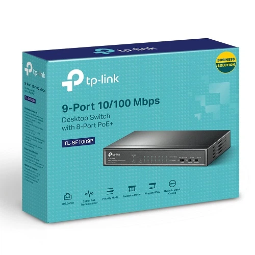 Комутатор TP-Link TL-SF1009P некерований 9 port 10/100M PoE - Фото 4 Комутатор TP-Link TL-SF1009P некерований 9 port 10/100M PoE - зображення 4