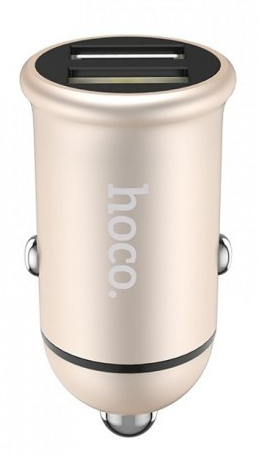 Адаптер автомобильный Hoco Easy route metal mini Z30 2USB, 3.1A Rose Gold - изображение 2
