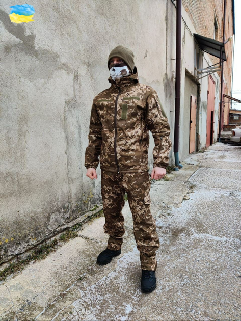 Костюм тактичний демісезон Softshell S Піксель 52 - зображення 1