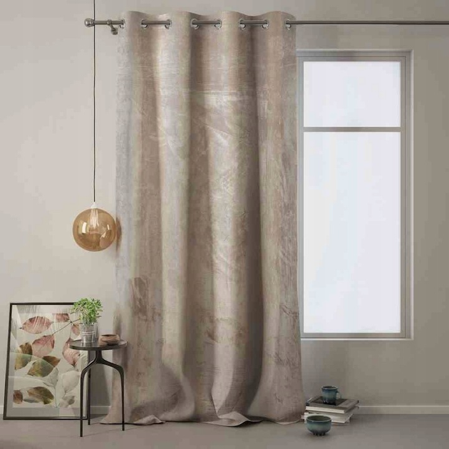 Штора блек-аут на люверсах AmeliaHome Velvet 140 х 270 см (13050715449) бежевий - изображение 5