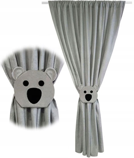 Штори для дитячої кімнати Eseli Grafit Koala 145 х 160 см (13163069028) графіт, 2шт - изображение 4