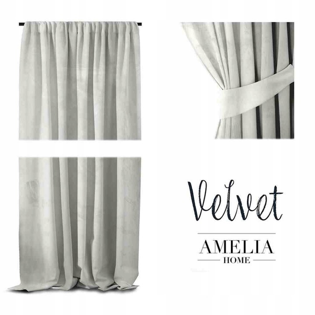Штора блек-аут AmeliaHome Velvet 140 х 270 см (4251758670199) білий - зображення 5