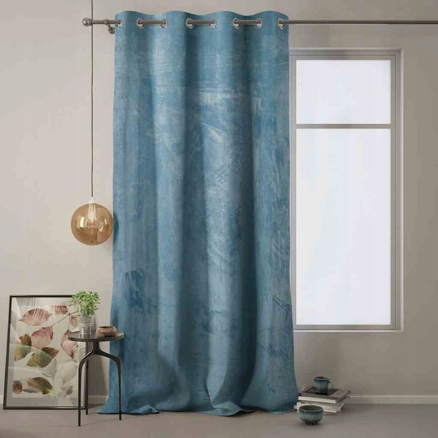 Штора блек-аут на люверсах AmeliaHome Velvet 140 х 270 см (13050715564) блакитний - изображение 2