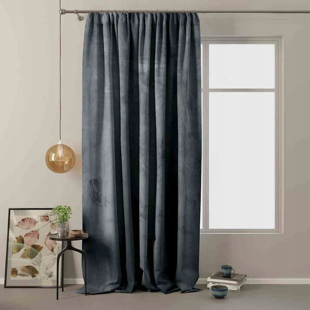 Штора блек-аут AmeliaHome Velvet 140 х 270 см (13050717671) сірий - изображение 2