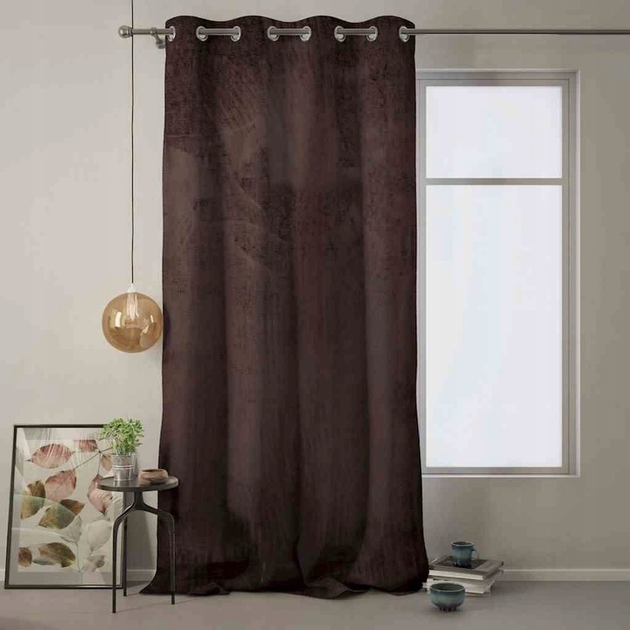 Штора блек-аут на люверсах AmeliaHome Velvet 140 х 270 см (13050715964) коричневий - изображение 2