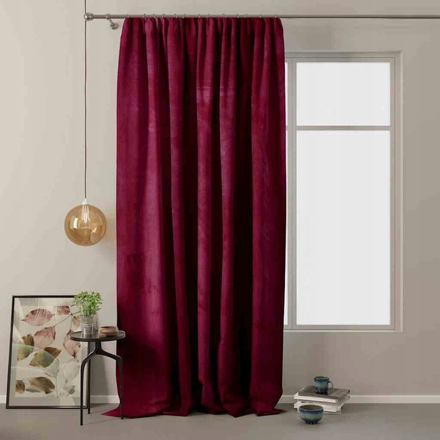 Штора блек-аут AmeliaHome Velvet 140 х 270 см (4251758670212) червоний оксамит - изображение 2