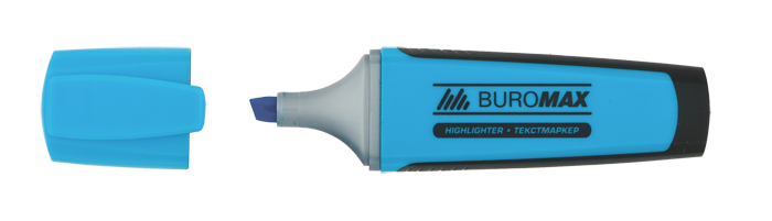 Маркер текстовий BUROMAX із гумовими вставками флуоресцентний синій (BM.8900-02) - Фото 1 Маркер текстовий BUROMAX із гумовими вставками флуоресцентний синій (BM.8900-02) - зображення 1