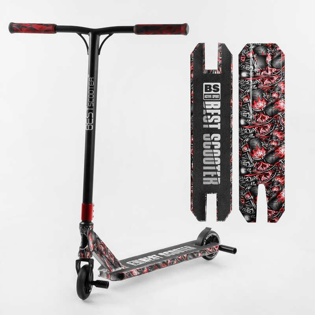Трюковой самокат Best Scooter красный HIC-система пеги алюминиевый диск ...