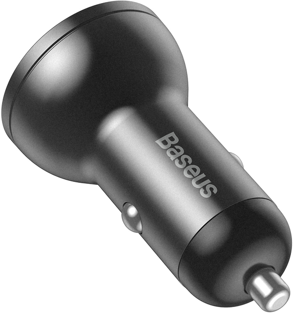 Ładowarka samochodowa Baseus Digital Display Dual USB 4.8A Car Charger 24W szara (CCBX-0G) - obraz 2