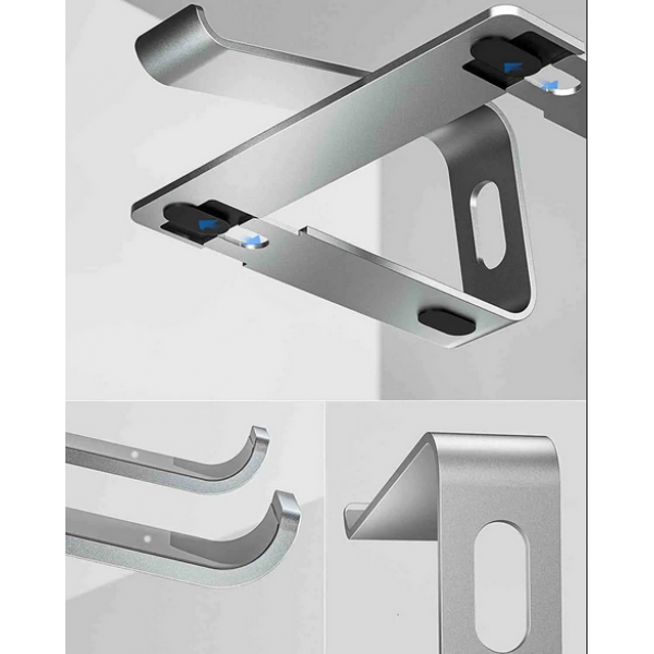 Підставка для ноутбуків та планшетів HQ-Tech Stabletron MD-5 Aluminum Laptop Stand Silver підвищена стійкість для ноутбуків до 17 дюймів (колір siilver) - зображення 9
