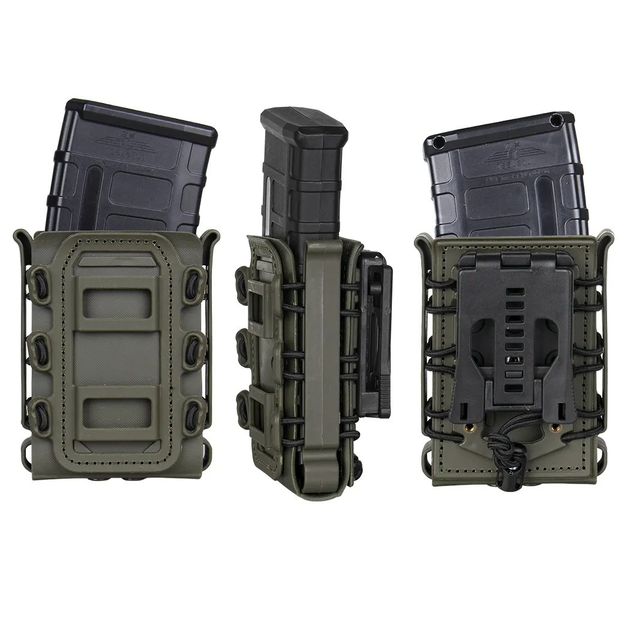 Підсумок IDOGEAR Mag Pouch для магазинів 5,56/7,62 мм, кріплення - затискач для ременя,колір- Ranger Green - зображення 2