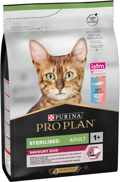 Сухий корм Purina Pro Plan Sterilised Adult 1+ Savoury Duo для дорослих 