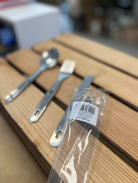 Набір столовий Ложка, Виделка, Ніж Mil-Tec CAMPING ESSBESTECK 3-TLG.S/STEEL (14622700-3) - изображение 6