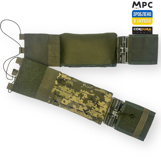 Камербанд тактический под баллистические пластины с пряжкой быстрого сброса и системой Молли MPC Модель 9 Зеленый пиксель - изображение 1
