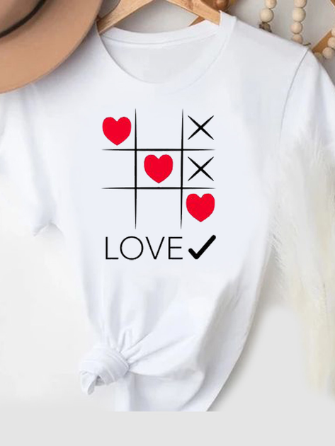 Акція на Футболка жіноча Love&Live Love X/O XL Біла від Rozetka