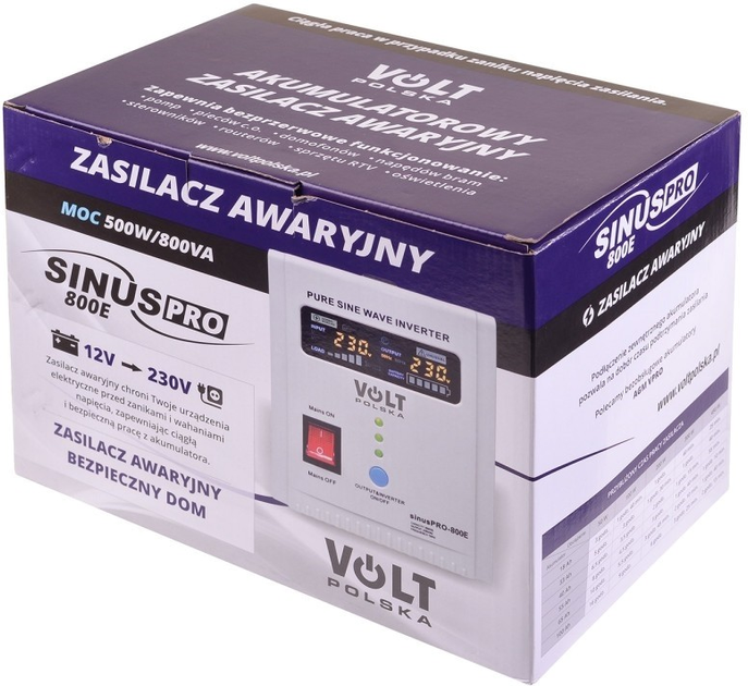 UPS Volt Polska SINUS PRO 800 E 12/230V 500/800W (3SP080012E) - obraz 5