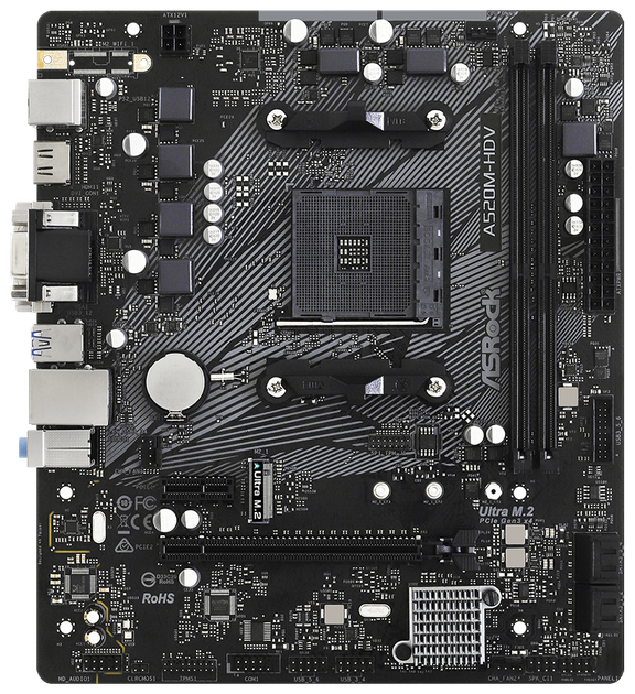 Płyta główna ASRock A520M-HDV (sAM4, AMD A520, PCI-Ex16) - obraz 1