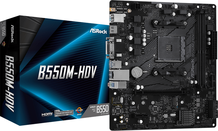 Материнська плата ASRock B550M-HDV (sAM4, AMD B550, PCI-Ex16) - зображення 5