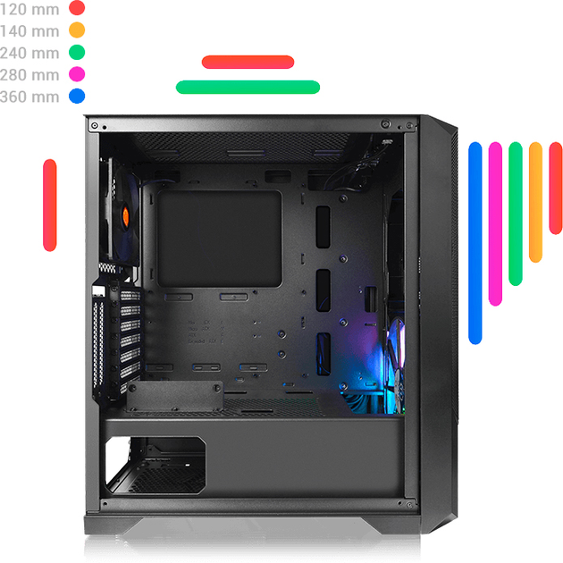 Thermaltake Commander G33 TG ARGB Mid-Tower Chassis Black (CA-1P3-00M1WN-00) - obraz 8