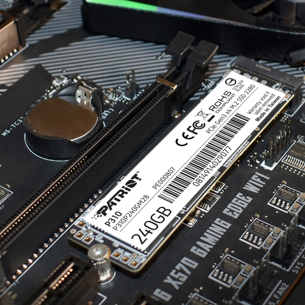 SSD диск Patriot P310 240GB M.2 2280 NVMe PCIe 3.0 x4 3D NAND TLC (P310P240GM28) - зображення 7