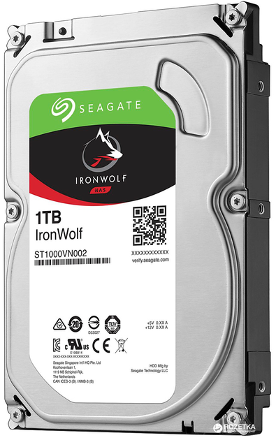 Жорсткий диск Seagate IronWolf HDD 1TB 5900rpm 64MB ST1000VN002 3.5 SATAIII - зображення 2