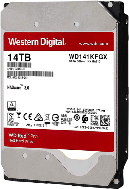 Dysk twardy Western Digital Red Pro NAS 14 TB 7200 obr./min 512 MB WD141KFGX 3.5 SATA III - obraz 2