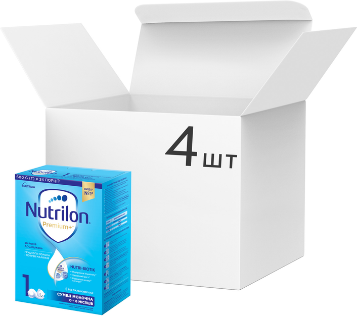 Упаковка смесей молочных Nutrilon Premium+ 1 600 г х 4 шт (4820226167020) - изображение 1