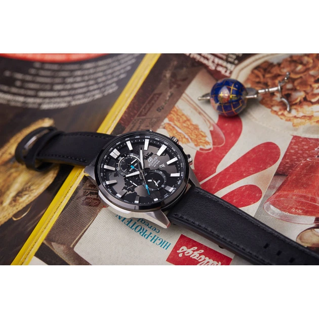 Наручные часы Casio EFR-303L-1AVUEF Серебро\Черный Натуральная кожа - изображение 4